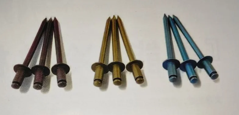 Paku keling titanium berwarna Nissen Rivet